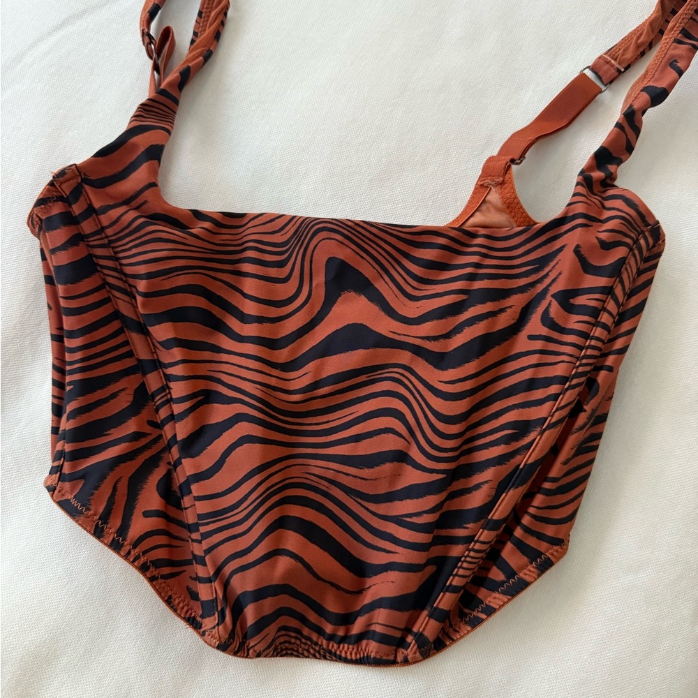 Urban Outfitters Brown and Black Striped Top